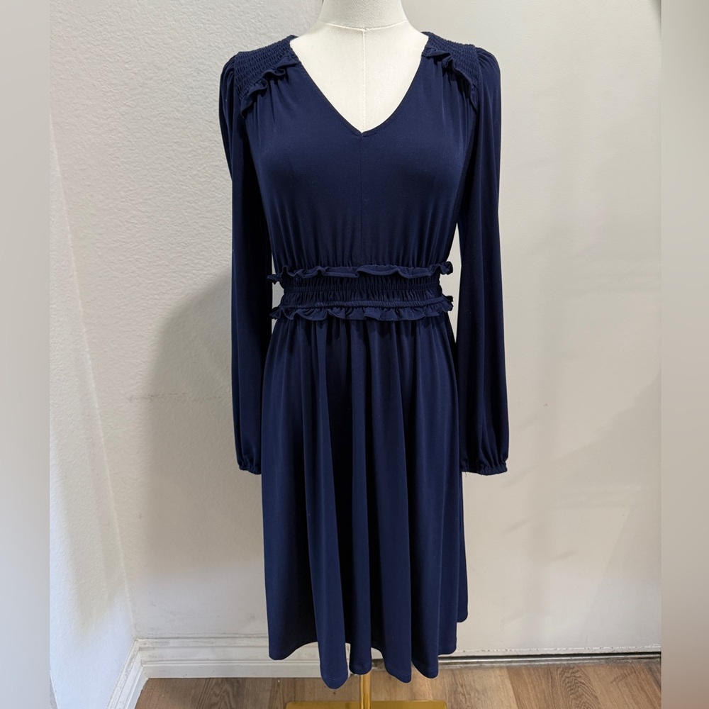 Nordstrom Blue Long Sleeve Wrap Gown
